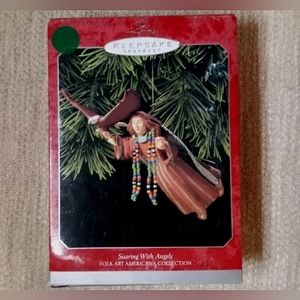 1998 Hallmark Keepsake Ornament - Soaring With Angels - Folk Art Americana
